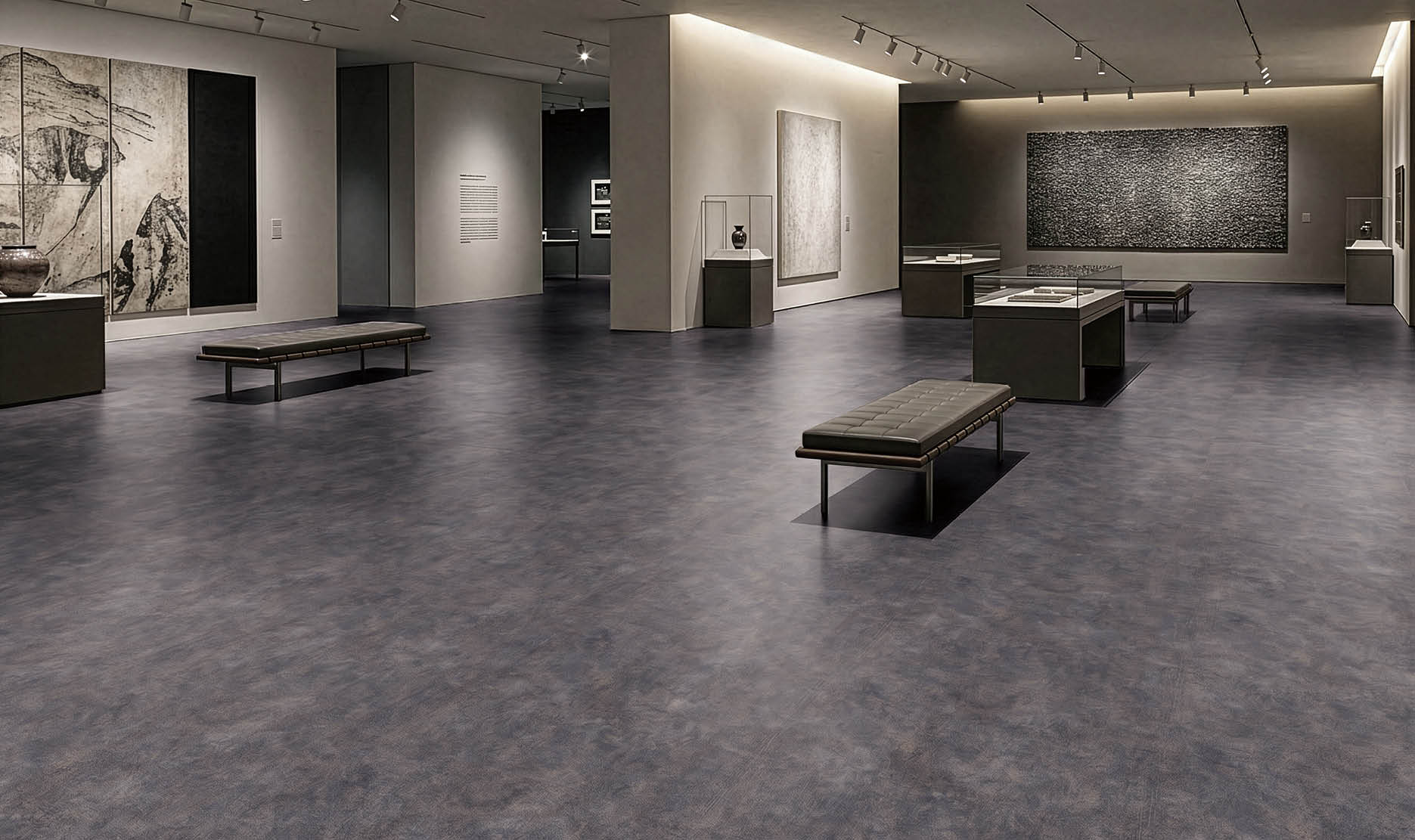 A hallway in a building with a long, narrow design. AI generated content