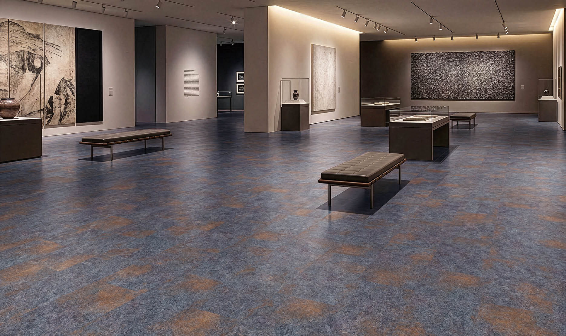 A hallway in a building with a long, narrow design. AI generated content