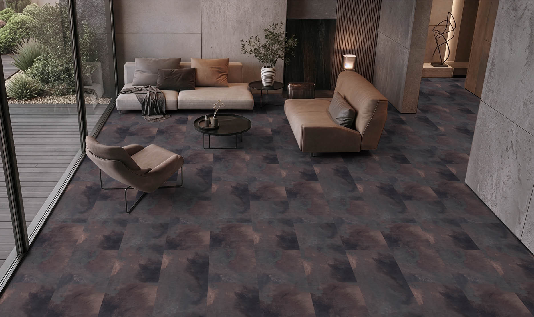 A hallway in a building with a long, narrow design. AI generated content