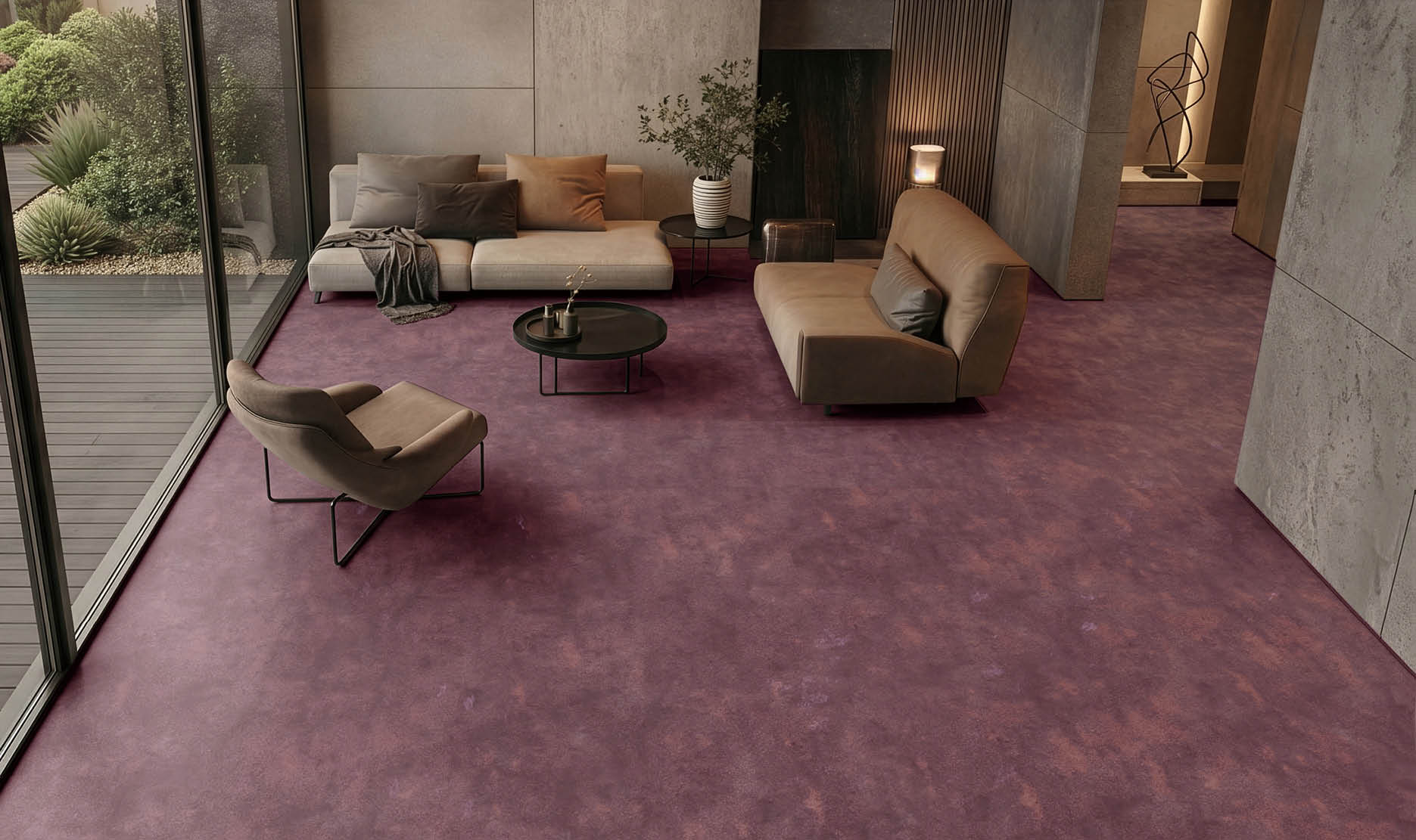 A hallway in a building with a long, narrow design. AI generated content