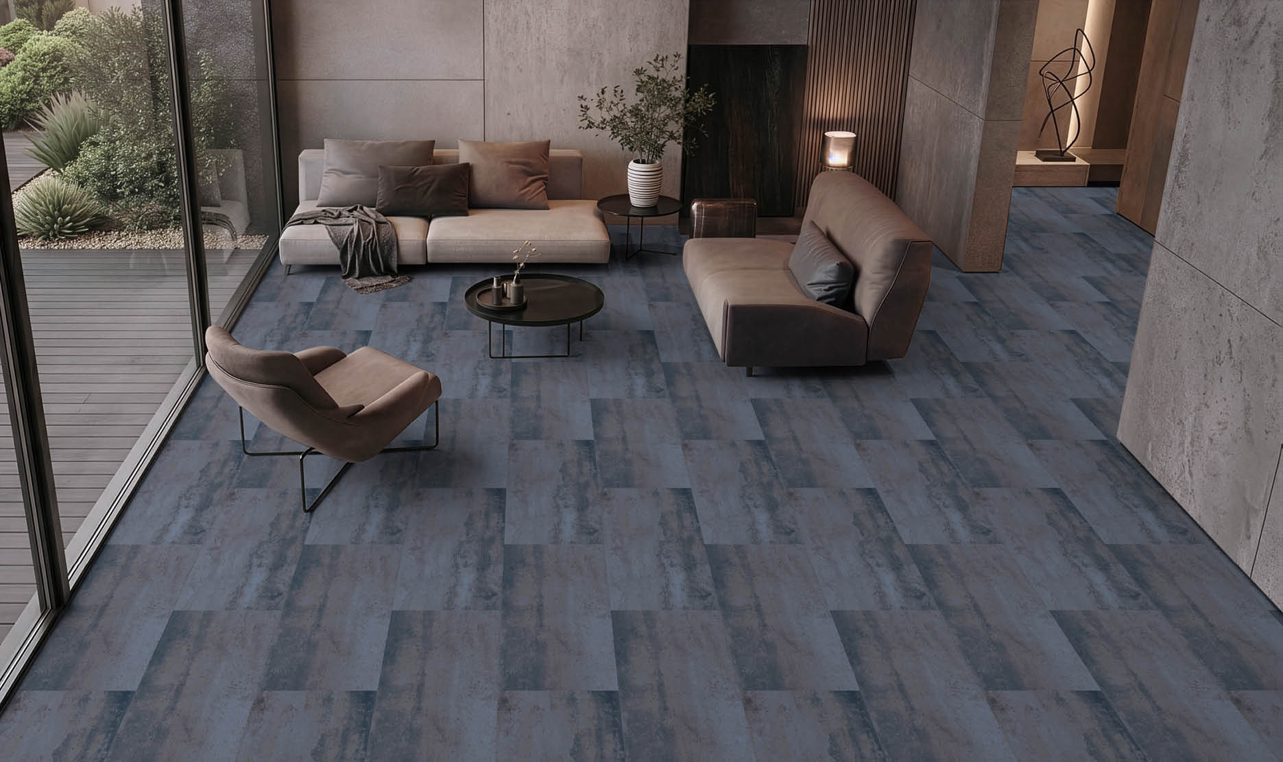 A hallway in a building with a large elevator and a mirrored wall. AI generated content