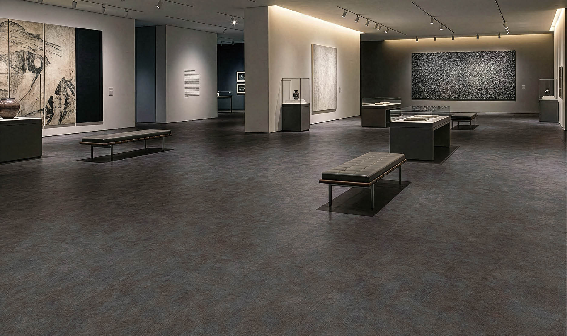 A hallway in a building with a large elevator and a mirrored wall. AI generated content