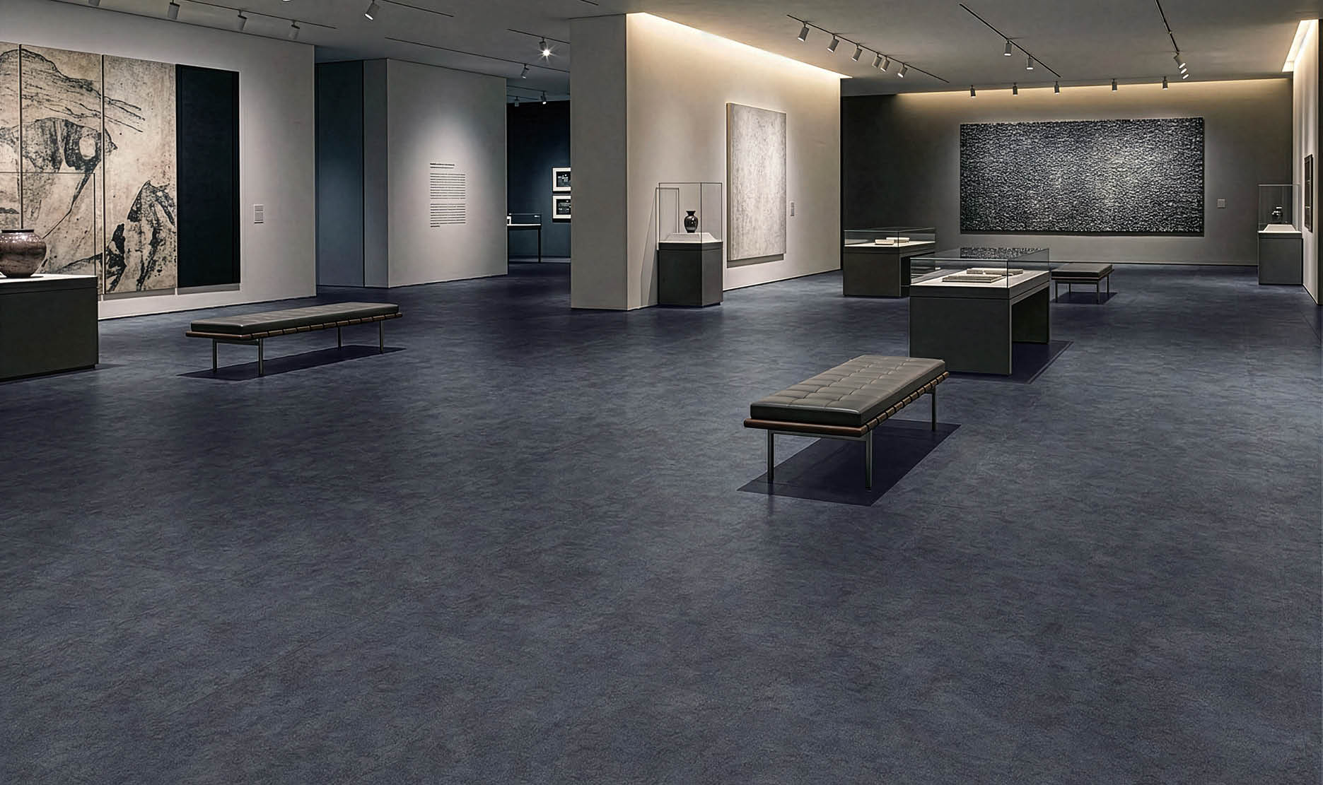 A hallway in a building with a large elevator and a mirrored wall. AI generated content